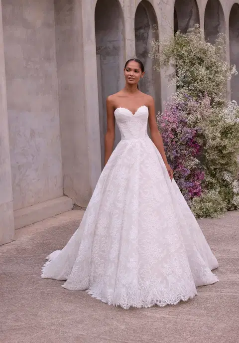 Cupid wedding dress by Mori Lee, ball gown, lace