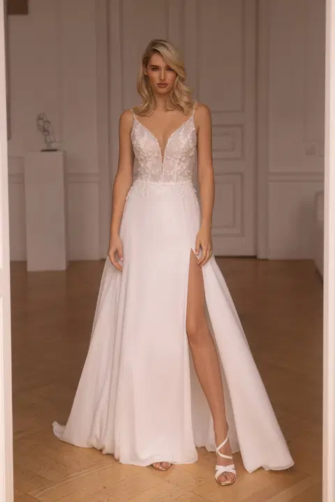 Style E-5469T wedding dress by Elizabeth Passion, A-line, lace