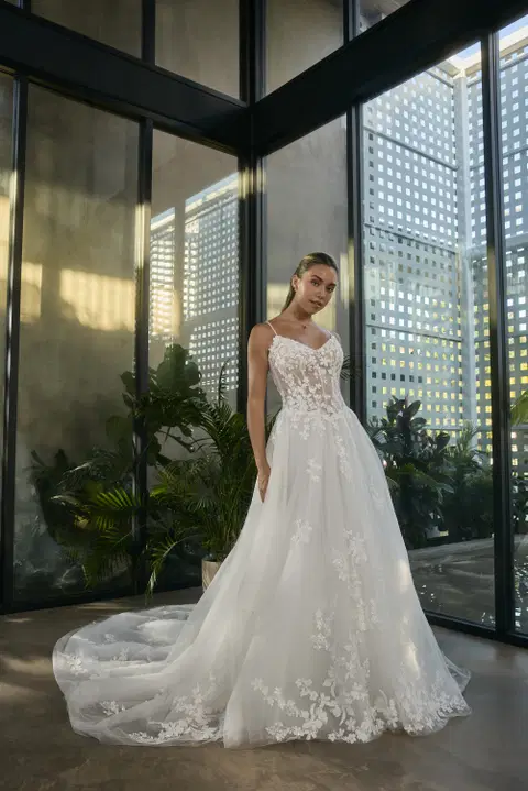 Style BL507 wedding dress by Beloved by Casablanca, A-line, lace
