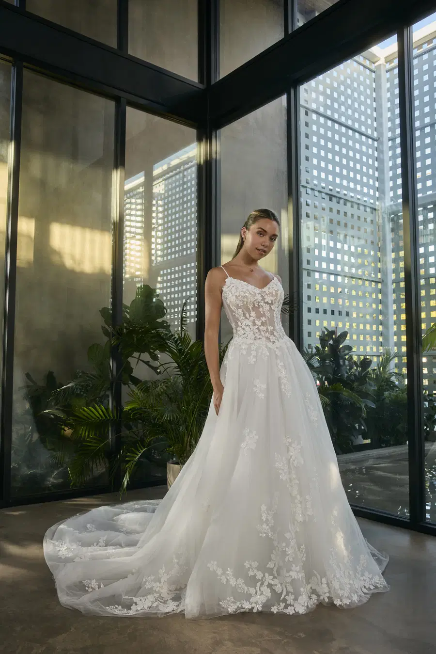 BL507 by Beloved by Casablanca: A-Line silhouette, sweetheart neckline, lace