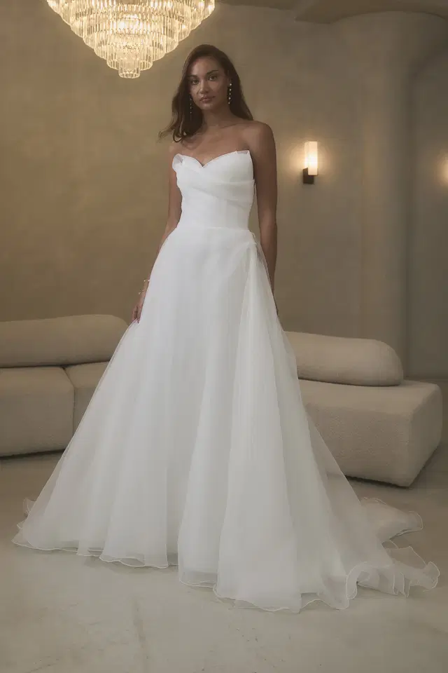 2631 by Casablanca Bridal: A-Line silhouette, sweetheart neckline, crepe