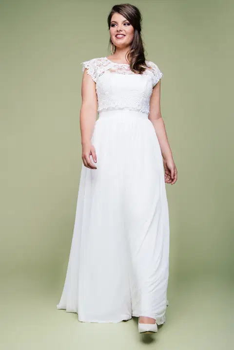 Chiffon-Rock S-1040 wedding dress by KUESS die BRAUT, two-piece, chiffon
