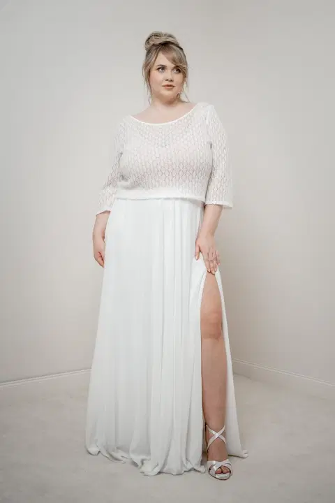 Top Haldis Curvy by noni, two-piece, boat neck