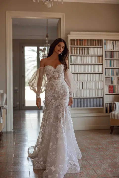 Canna wedding dress by Tina Valerdi, mermaid, tulle