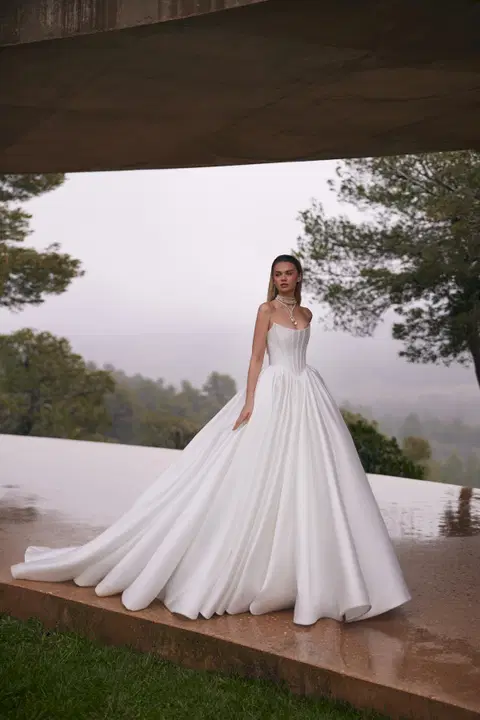 Lake wedding dress by Eva Lendel, ball gown, mikado