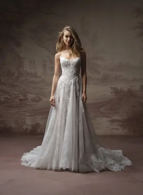 Hadley wedding dress by Maggie Sottero, A-line, lace