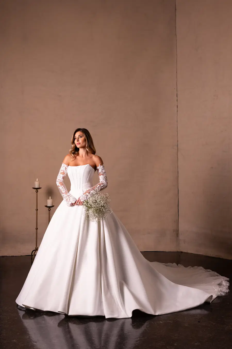 RB4221 by Rachel Allan: A-Line silhouette, tulle