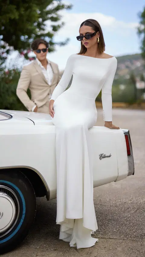 Style MTL26101 wedding dress by Made to Love by Très Chic, fit & flare, crepe