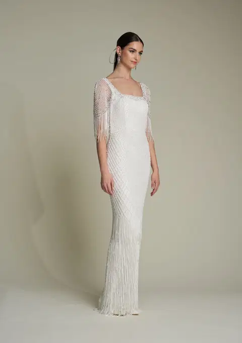 Ludwig wedding dress by Eliza Jane Howell, trumpet, tulle