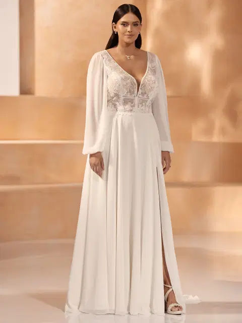 RAMONA c wedding dress by Bianco Evento, A-line, lace