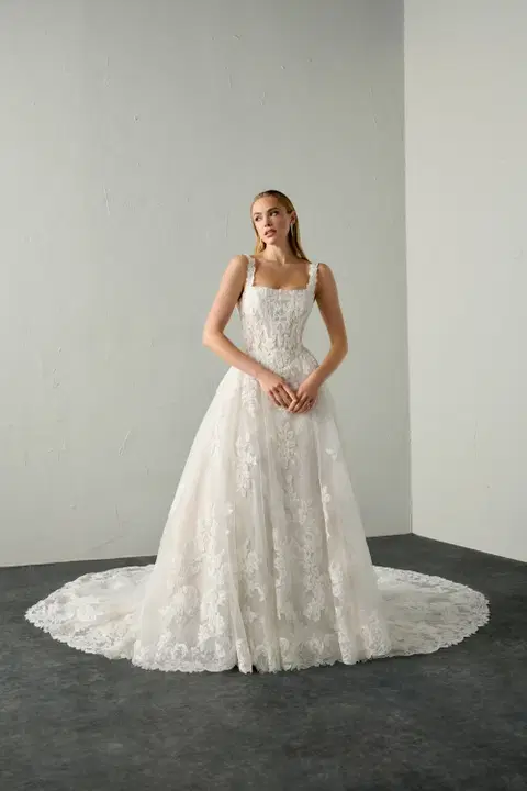Noor wedding dress by Justin Alexander Signature, A-line, lace