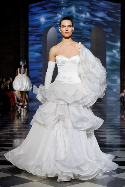 Caline wedding dress by Milla Nova, A-line, organza