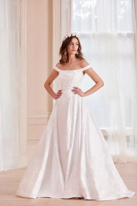 Regaon wedding dress by Josephine Scott, A-line, mikado