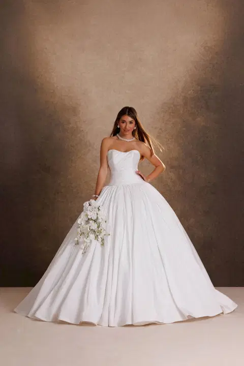 Style RB6201 wedding dress by Rachel Allan, ball gown, satin