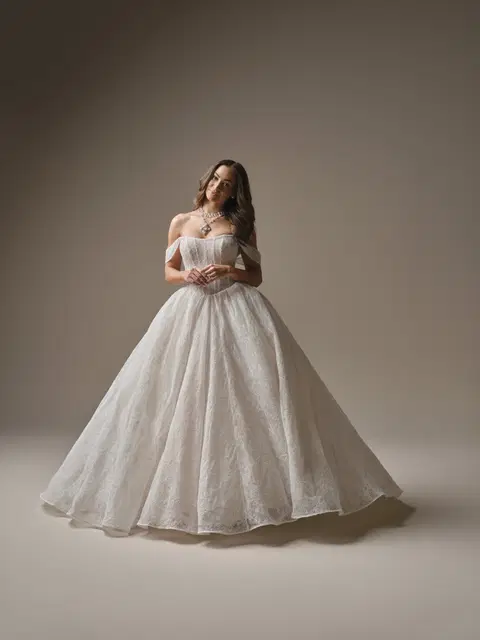 Raquel wedding dress by Maggie Sottero, ball gown, lace