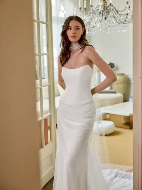 Sylvie wedding dress by Adore, tulle, straight