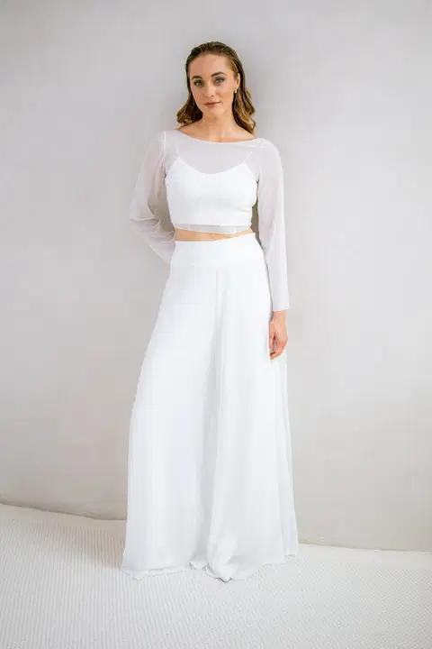 Hose Nivis wedding dress by noni, two-piece, chiffon