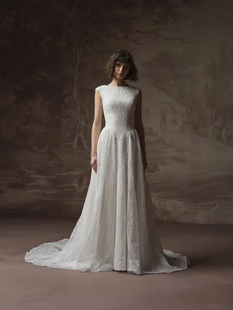 Briar wedding dress by Rebecca Ingram, A-line, lace