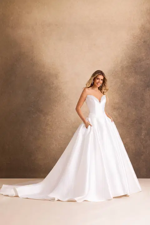 Style RB2245 wedding dress by Rachel Allan, ball gown, satin