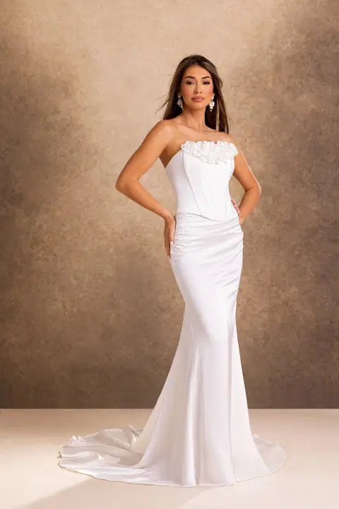 Style RB2254 wedding dress by Rachel Allan, mermaid, satin