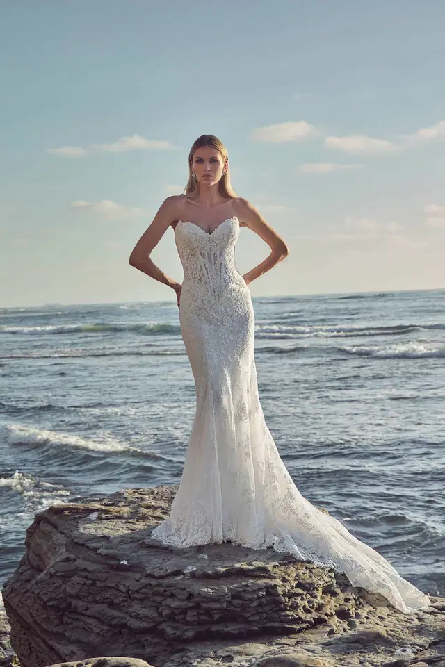 126243 Augusta by Calla Blanche: Mermaid silhouette, sweetheart neckline, sleeveless, lace
