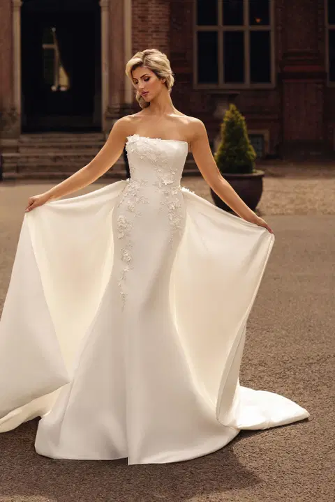 Style DC027B wedding dress by Danielle Couture, mermaid, mikado