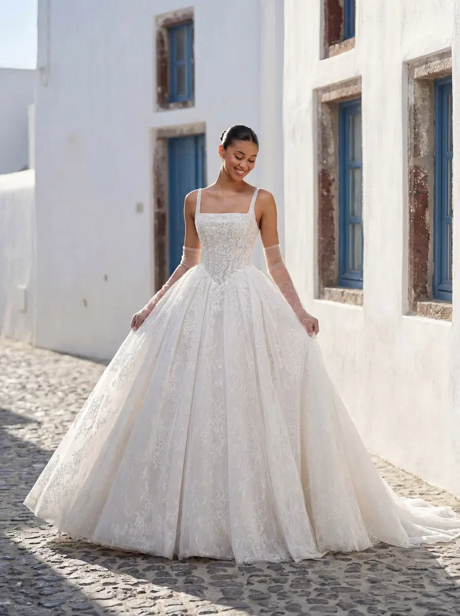 Talis 1010084 by Mori Lee: Ball Gown silhouette, square neckline, sleeveless, lace