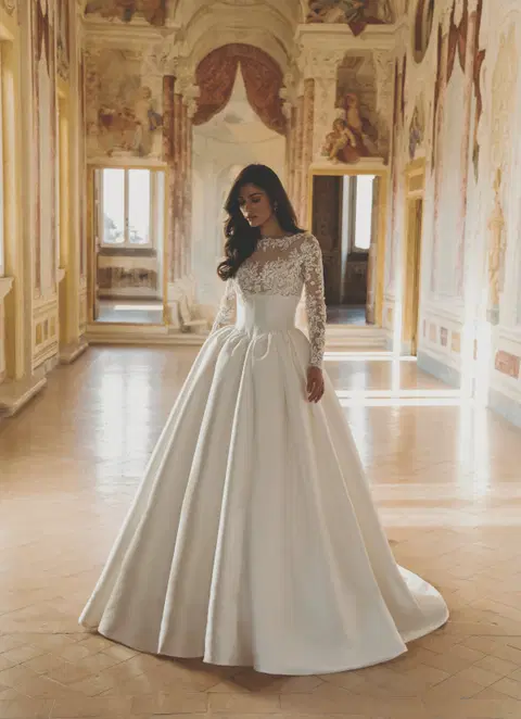 Dakari wedding dress by Pen·Liv, ball gown, mikado