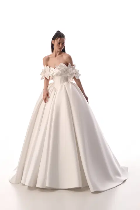 Enya wedding dress by Innocentia, ball gown, satin