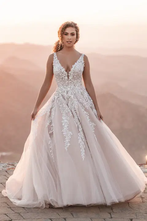 Style A1203 wedding dress by Allure Bridals, ball gown, lace