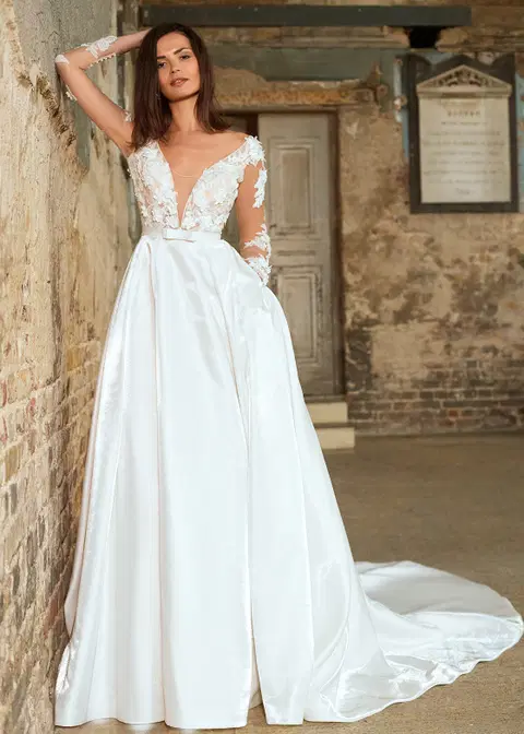 Coco Mademoiselle wedding dress by Dando London, ball gown, satin