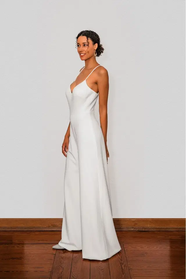 Jumpsuit STBC 0022 by myprettydress by Basedow: Jumpsuit silhouette, V-neck neckline, sleeveless, crepe