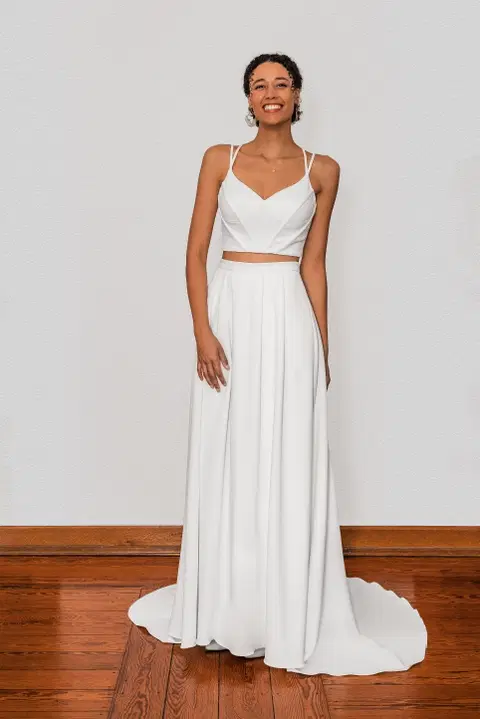 Rock STBC 0015 wedding dress by myprettydress by Basedow, A-line, crepe