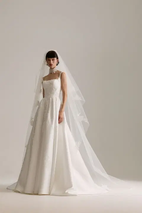 Rosetta wedding dress by Josephine Scott, A-line, satin