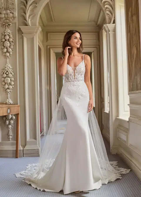 Beloved wedding dress by Dando London, mermaid, crepe