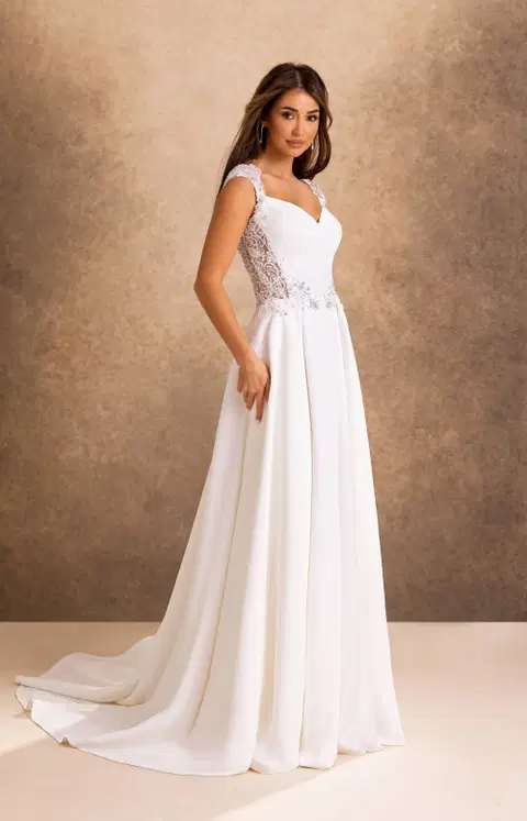 Style RB4250 wedding dress by Rachel Allan, A-line, lace