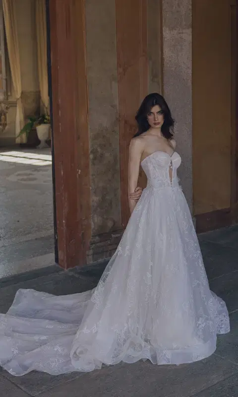 Julitta 24-028(2) wedding dress by Love by Ricca Sposa, A-line, lace