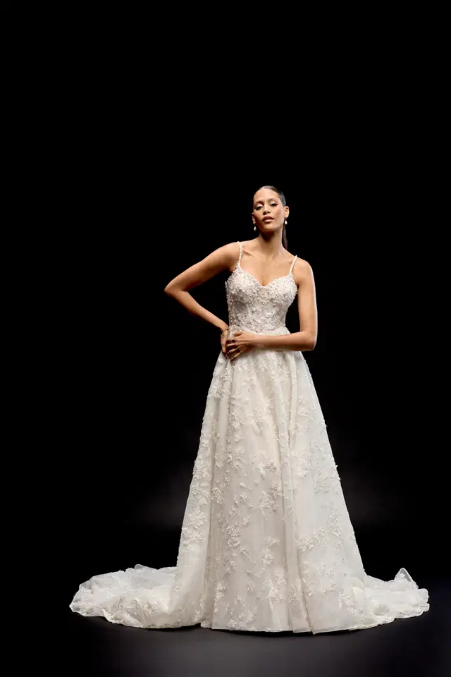Nocturna by Justin Alexander: A-Line silhouette, bikini neckline