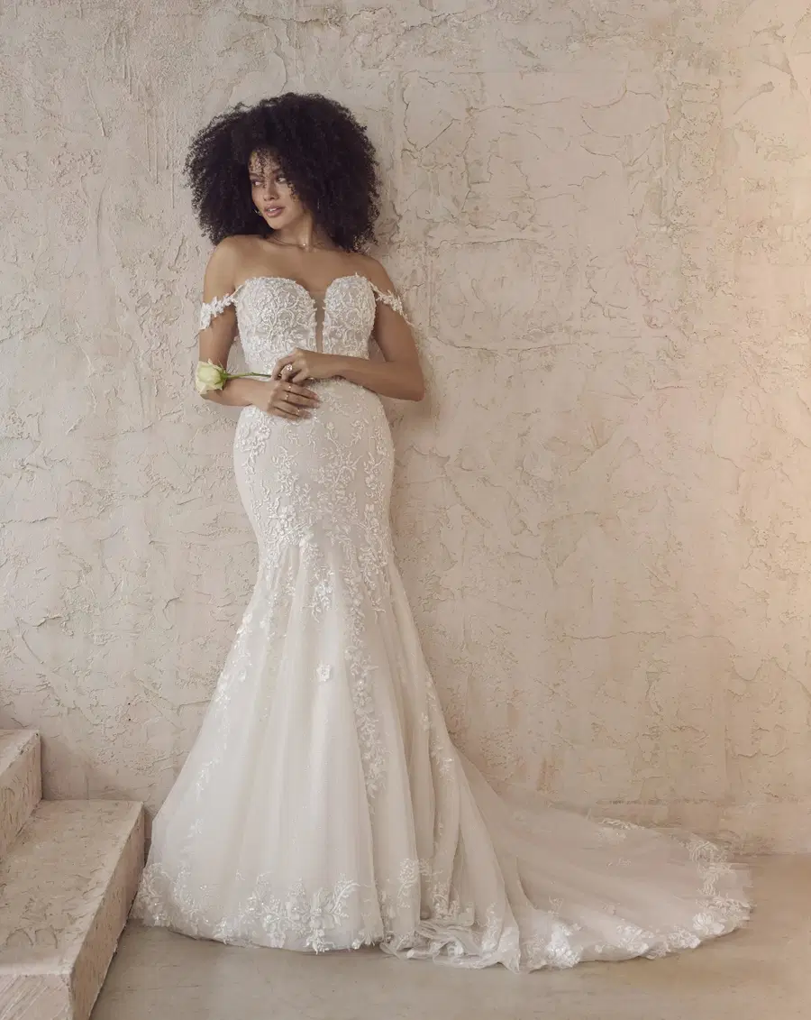 Lennon by Maggie Sottero: Mermaid silhouette, sweetheart neckline, sleeveless, lace