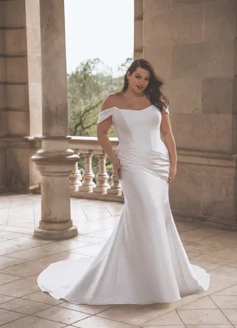 Tova wedding dress by Portrait, straight, mikado