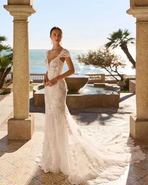 Fado Brautkleid von Luna Novias, Meerjungfrau, Spitze