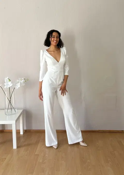 Jumpsuit STBC 1248 by myprettydress by Basedow, crepe, V-neck