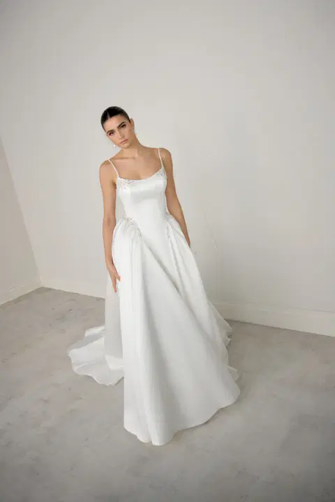 Riviera wedding dress by Justin Alexander Signature, ball gown, satin