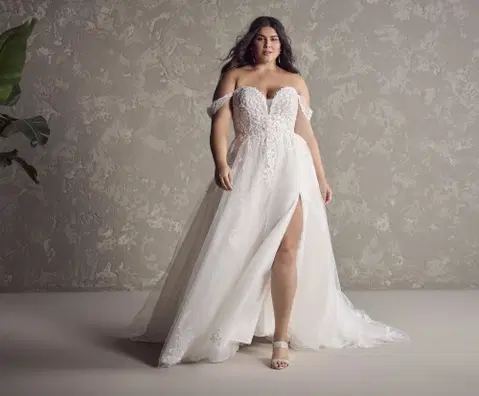 Marguerite wedding dress by Maggie Sottero, A-line, lace