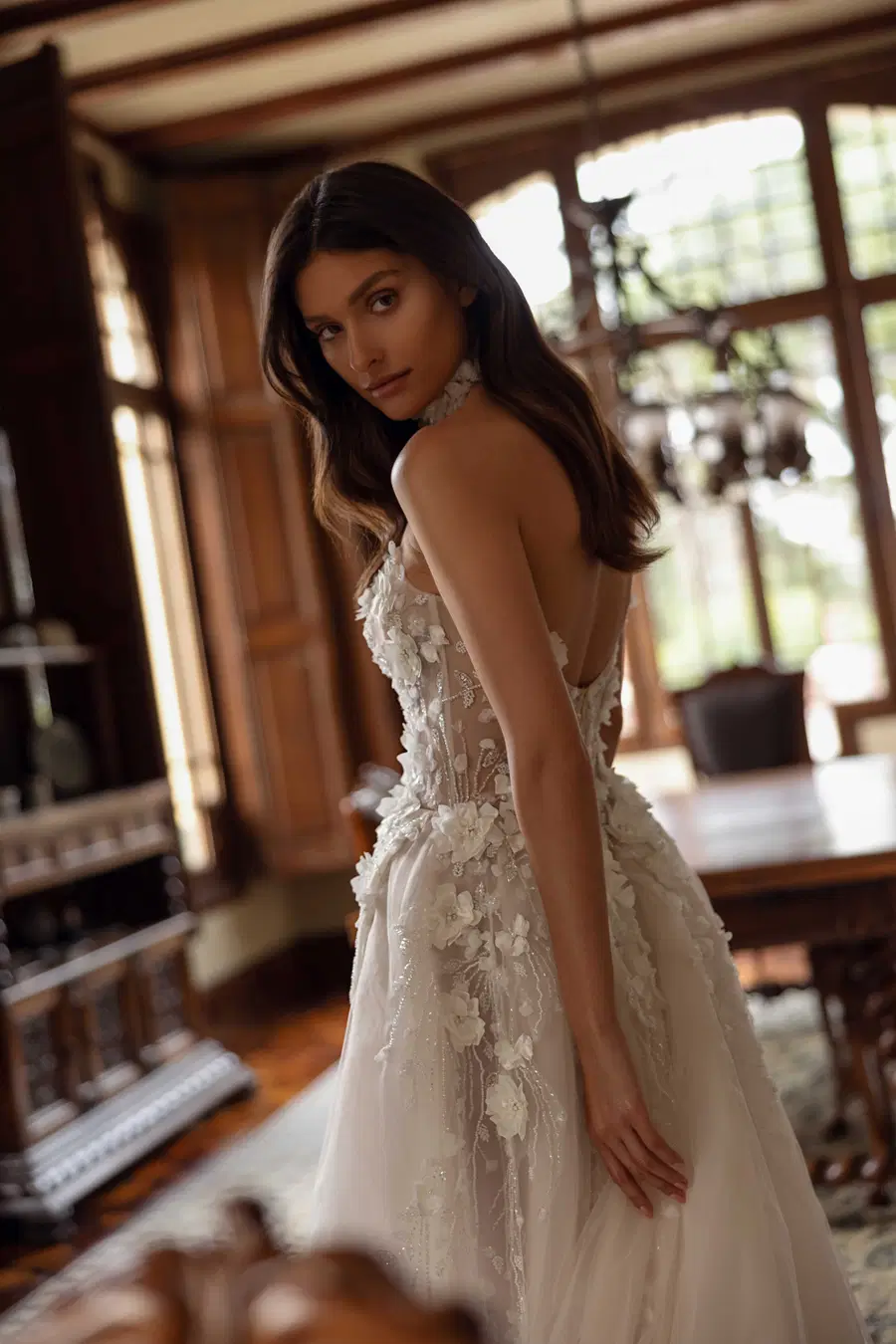 Gardenia by Tina Valerdi: Trumpet silhouette, high / halter neckline, sleeveless, tulle