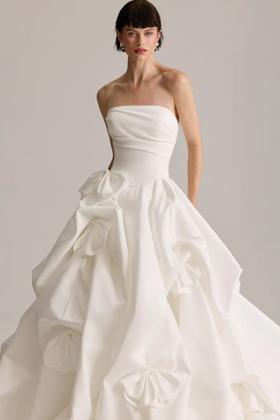 Beau by Josephine Scott: Ball Gown silhouette, straight neckline, sleeveless, satin