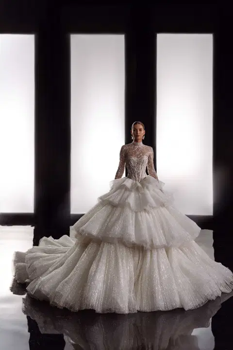 Angela wedding dress by Tina Valerdi, ball gown, tulle