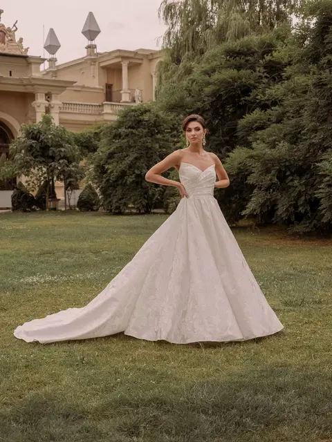 Style TO-2085T wedding dress by Agnes, ball gown, jacquard