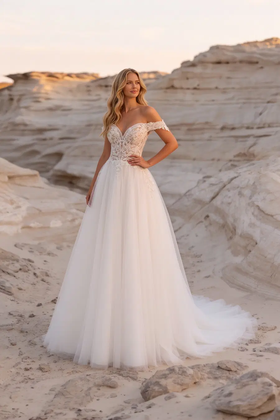 A124 Colette by Aveline: Princess silhouette, lace