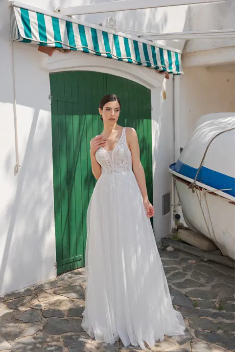 Style B2456 wedding dress by AnnAngelex, A-line, tulle